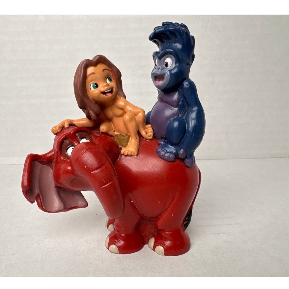 Vintage Burroughs Disney Decopac Young Tarzan Terk 4.25 Figure Cake Topper Toy